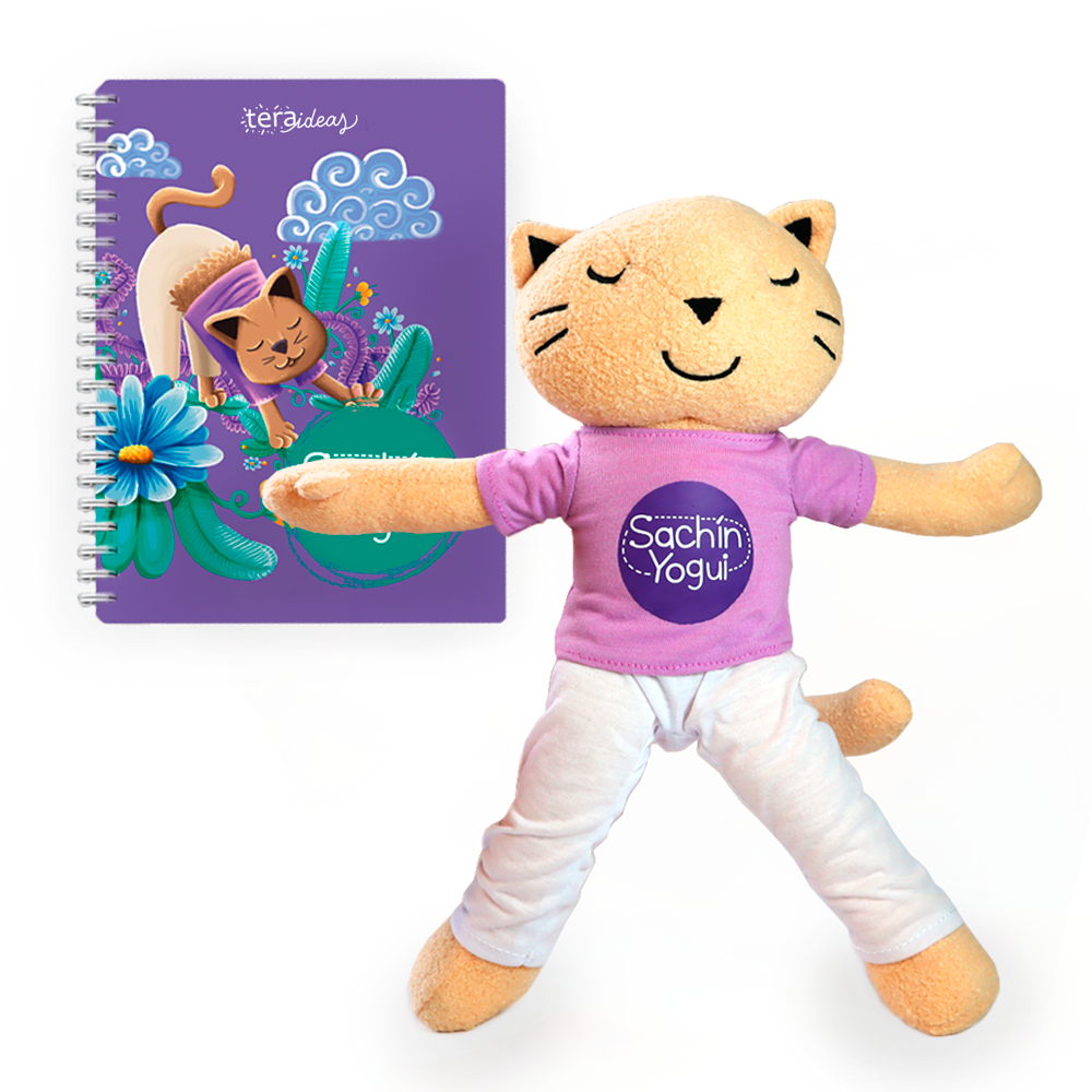 Sachin Yogui: Libro + gatita articulada - Yoga para niños - Desde 4 años