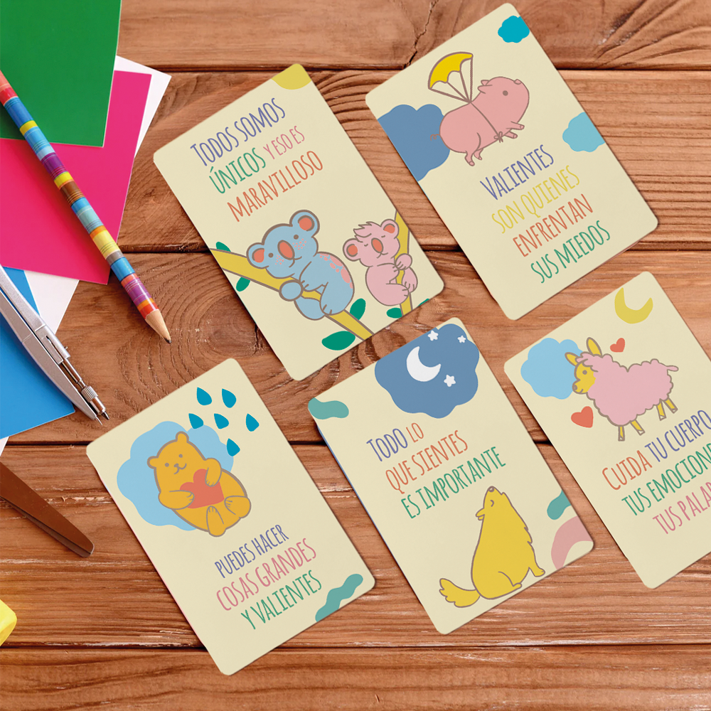 Mis cartas del corazón - Set 30 cartas inspiradoras - Frases lindas antes de dormir - Para niños desde 1 año en adelante