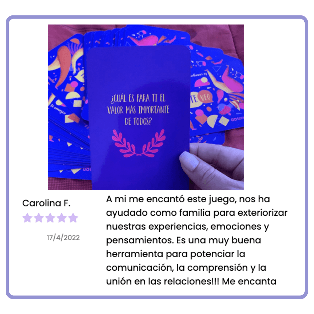 Cartas Te Veo - Juego de preguntas motivadoras - para Familias y Amigos - Editorial Teraideas