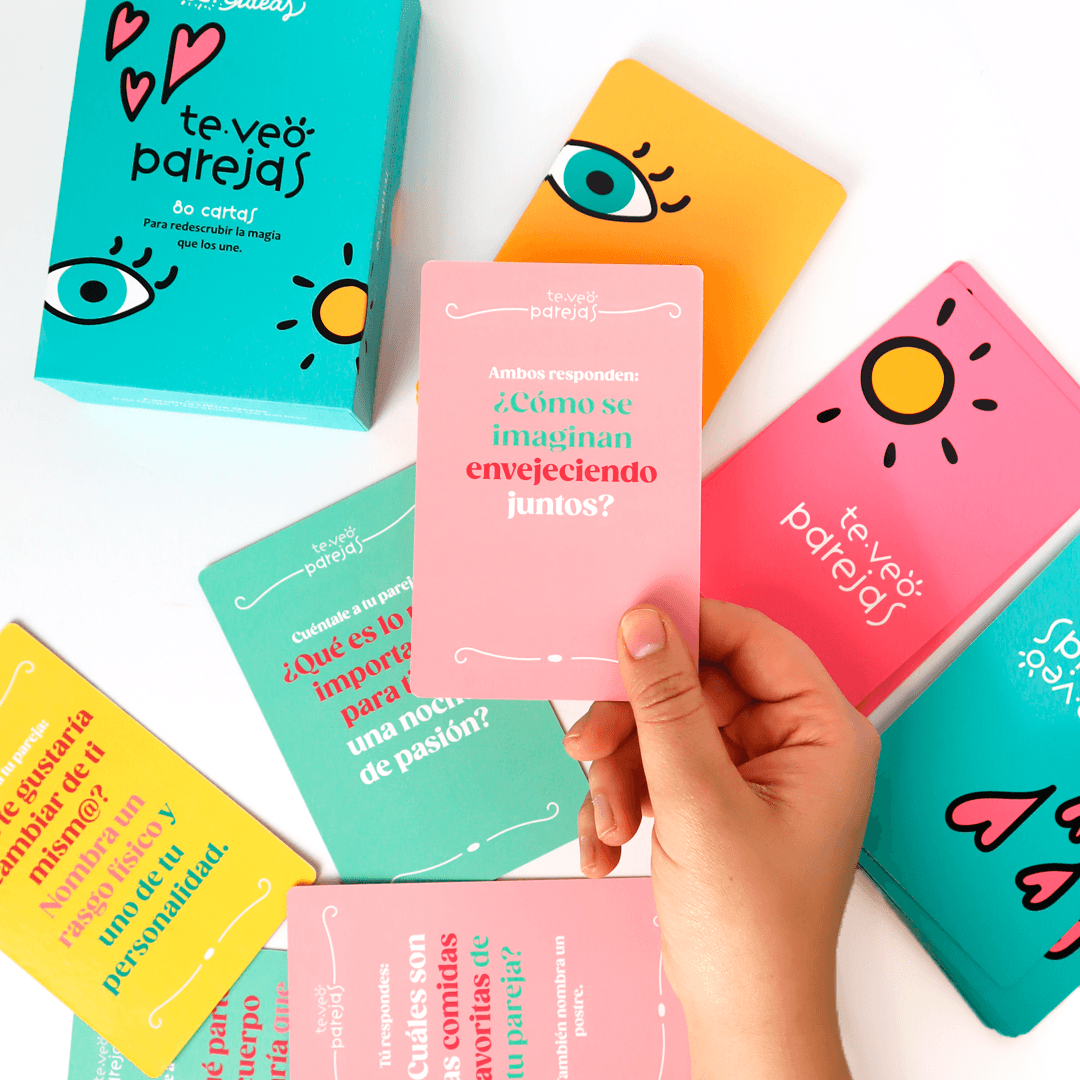 Cartas Te Veo Parejas - Preguntas para Reconectar en pareja - Mazo de 80 cartas - Editorial Teraideas