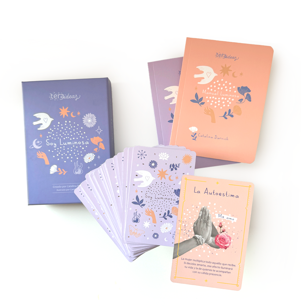 Cartas Soy Luminosa PAZ + Manual - Mazo cartas inspiradoras - Oráculo y Autoconocimiento