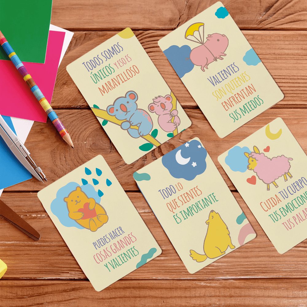 Mis cartas del corazón - Set 30 cartas inspiradoras - Frases lindas antes de dormir - Para niños desde 1 año en adelante - Editorial Teraideas