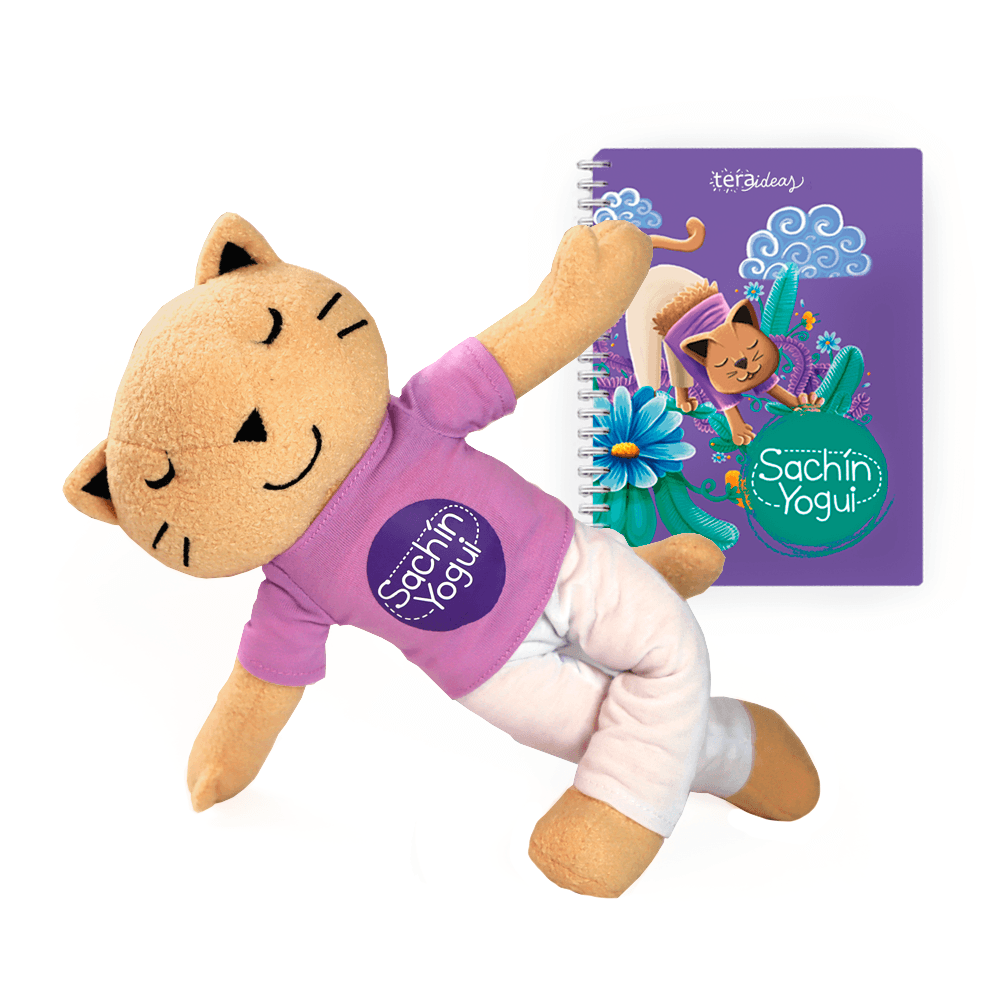 Sachin Yogui: Libro + gatita articulada - Yoga para niños - Desde 4 años