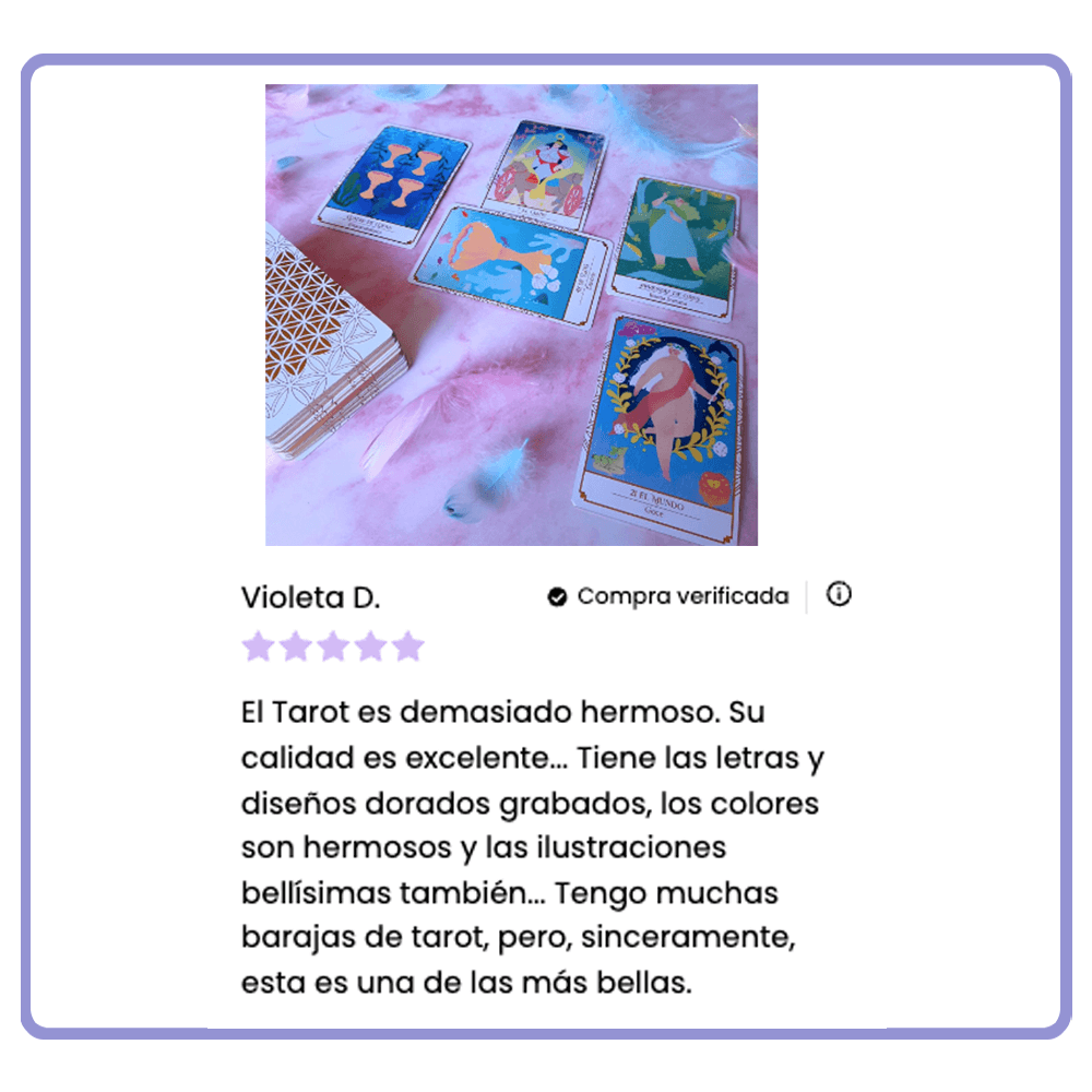 Tarot Sincronía - Mazo de 78 cartas de Tarot dorado - Mazo aprendizaje con minilibro