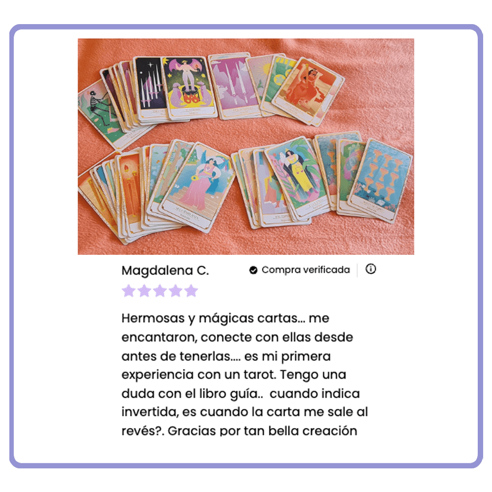 Tarot Sincronía - Mazo de 78 cartas de Tarot dorado - Mazo aprendizaje con minilibro