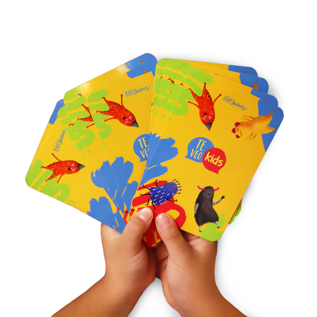Cartas Te Veo Kids  - Juego de preguntas motivadoras - para niños y padres - Educación emocional