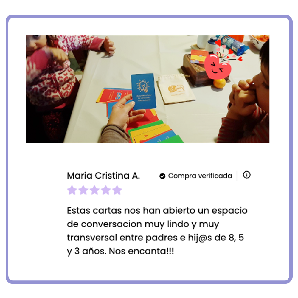 Cartas Te Veo Kids  - Juego de preguntas motivadoras - para niños y padres - Educación emocional