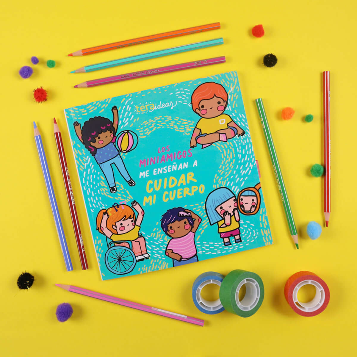 Libro MiniAmigos me enseñan a cuidar mi cuerpo - Autocuidado - Prevención - Actividades para Pintar - Para niños desde 3 años - Editorial Teraideas